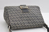 Authentic FENDI Zucchino Mamma Baguette Shoulder Bag Canvas Leather Navy 5755I