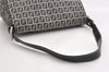 Authentic FENDI Zucchino Mamma Baguette Shoulder Bag Canvas Leather Navy 5755I