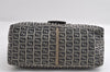 Authentic FENDI Zucchino Mamma Baguette Shoulder Bag Canvas Leather Navy 5755I