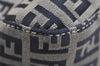 Authentic FENDI Zucchino Mamma Baguette Shoulder Bag Canvas Leather Navy 5755I
