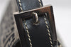 Authentic FENDI Zucchino Mamma Baguette Shoulder Bag Canvas Leather Navy 5755I