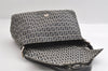Authentic FENDI Zucchino Mamma Baguette Shoulder Bag Canvas Leather Navy 5755I
