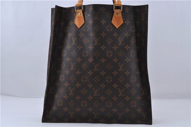 Authentic LOUIS VUITTON Monogram Sac Plat Hand Bag M51140 LV 5756C