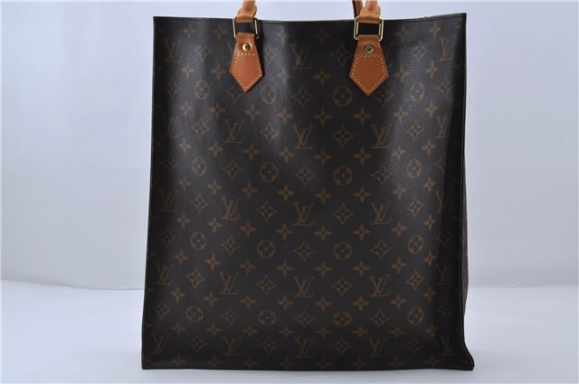 Authentic LOUIS VUITTON Monogram Sac Plat Hand Bag M51140 LV 5756C