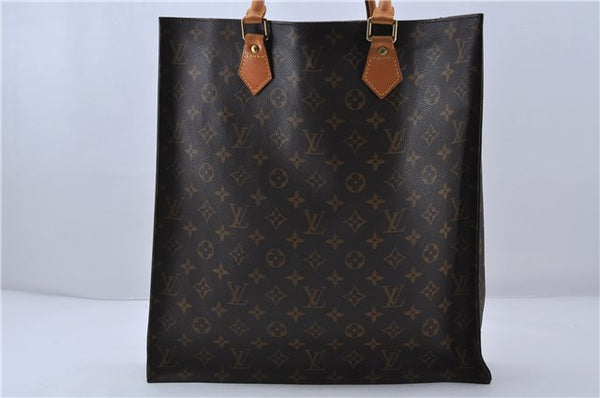 Authentic LOUIS VUITTON Monogram Sac Plat Hand Bag M51140 LV 5756C