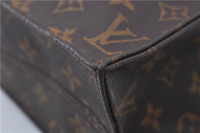 Authentic LOUIS VUITTON Monogram Sac Plat Hand Bag M51140 LV 5756C
