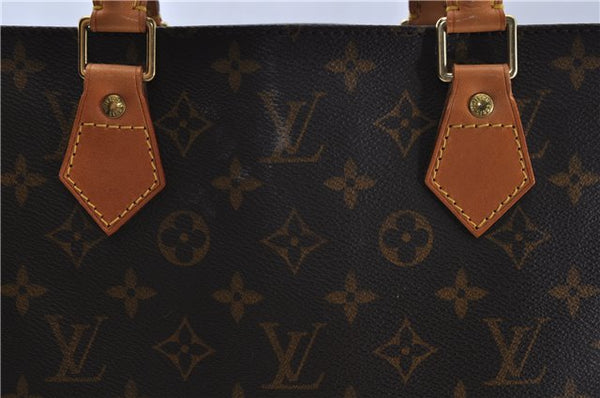 Authentic LOUIS VUITTON Monogram Sac Plat Hand Bag M51140 LV 5756C