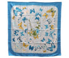 Authentic HERMES Carre 90 Scarf "FARANDOLE" Silk Blue 5757D