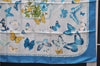 Authentic HERMES Carre 90 Scarf "FARANDOLE" Silk Blue 5757D