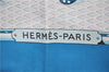 Authentic HERMES Carre 90 Scarf "FARANDOLE" Silk Blue 5757D