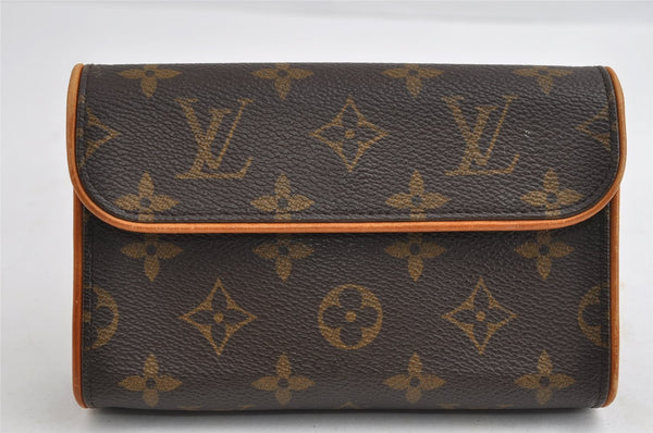 Auth Louis Vuitton Monogram Pochette Florentine Pouch Waist Bag M51855 LV 5758I