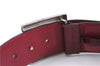 Authentic GUCCI Vintage Enamel Belt Size 70cm 27.6" Bordeaux Red 5759E