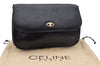 Authentic CELINE Clutch Hand Bag Purse Leather Black 5760D