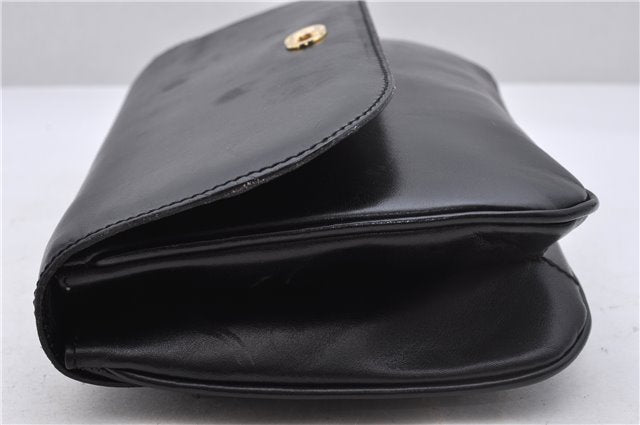 Authentic CELINE Clutch Hand Bag Purse Leather Black 5760D