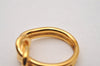 Authentic HERMES Scarf Ring Atame Circle Knot Design Gold Tone Box 5760I