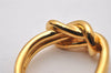 Authentic HERMES Scarf Ring Atame Circle Knot Design Gold Tone Box 5760I