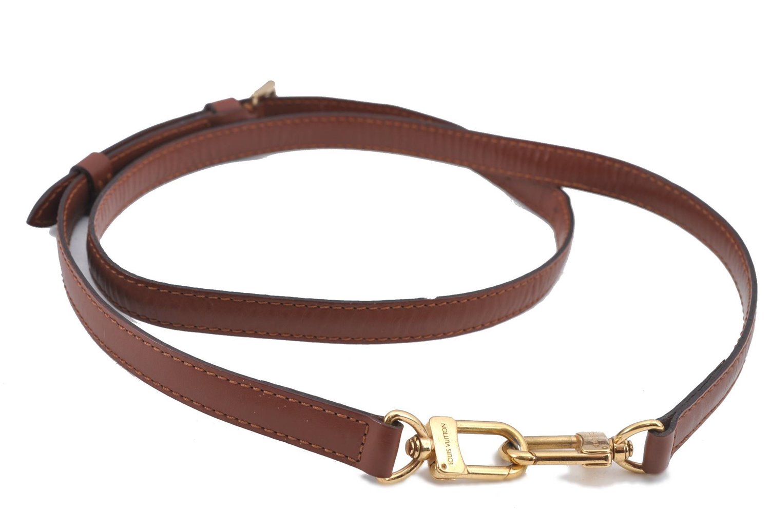 Authentic Louis Vuitton Leather Shoulder Strap Brown 40.9-47.6