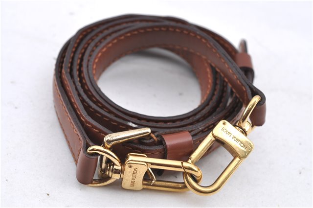 Authentic Louis Vuitton Leather Shoulder Strap Brown 40.9-47.6