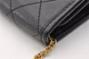 Authentic CHANEL Calf Skin Matelasse Chain Shoulder Cross Bag Black CC 5764I