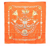 Authentic HERMES Carre 90 Scarf "PARURES DES SABLES" Silk Orange Box 5766F