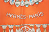 Authentic HERMES Carre 90 Scarf "PARURES DES SABLES" Silk Orange Box 5766F