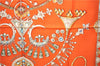 Authentic HERMES Carre 90 Scarf "PARURES DES SABLES" Silk Orange Box 5766F