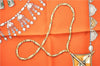 Authentic HERMES Carre 90 Scarf "PARURES DES SABLES" Silk Orange Box 5766F