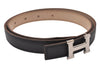 Authentic HERMES Mini Constance Leather Belt Size 65cm 25.6" Black Beige 5767I