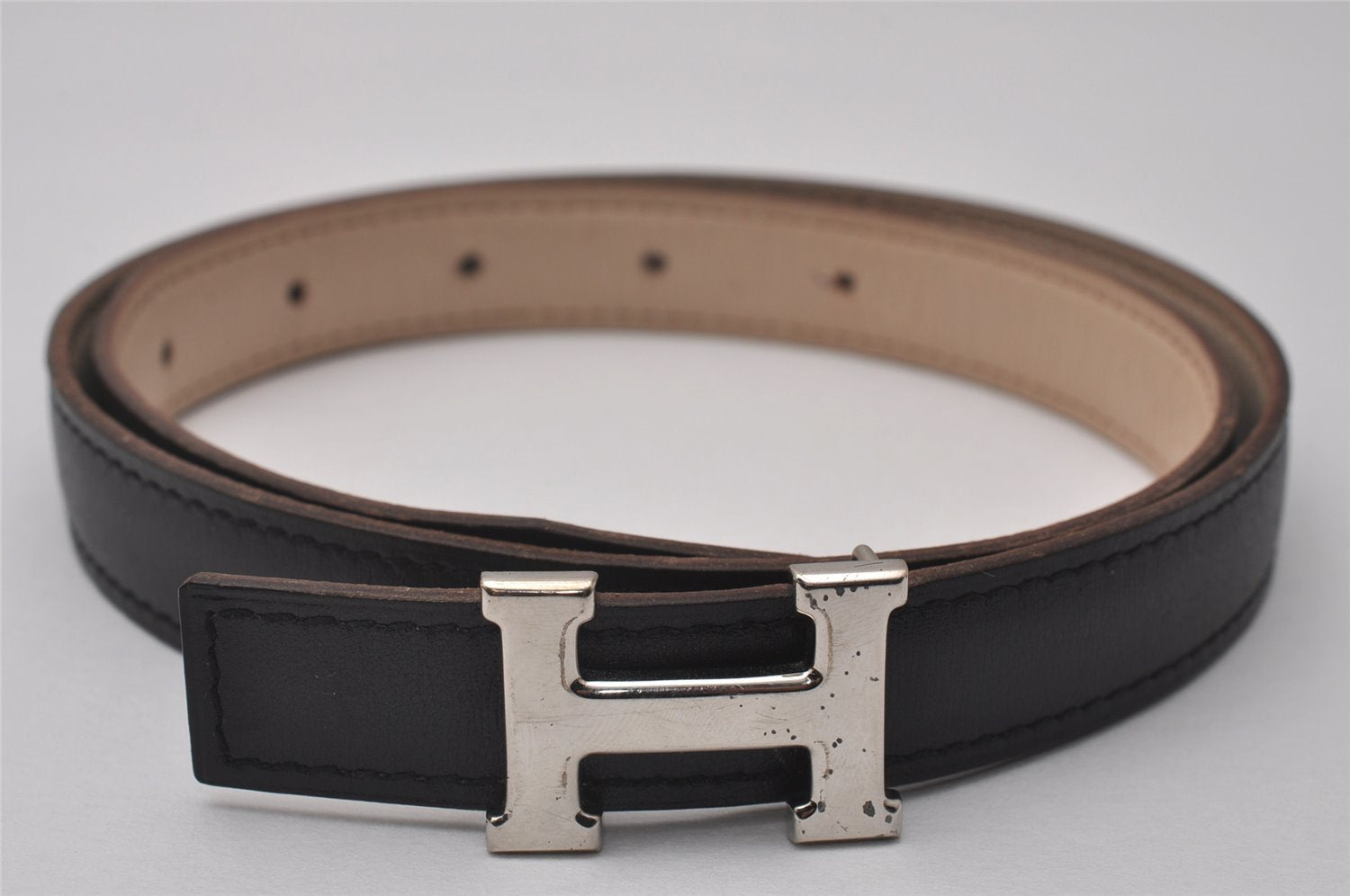 Authentic HERMES Mini Constance Leather Belt Size 65cm 25.6