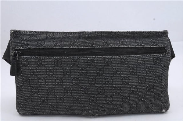 Authentic GUCCI Waist Bum Bag GG Canvas Leather 28566 Black 5768D