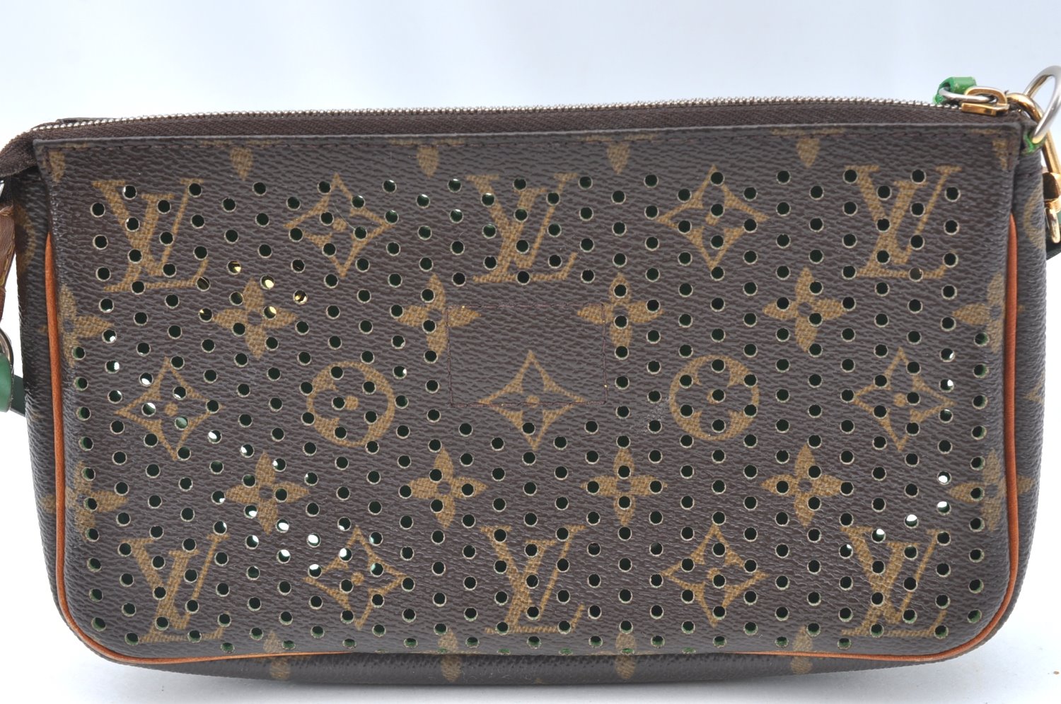 Auth Louis Vuitton Monogram Perforated Pochette Accessoires M95184 Pouch 5769I