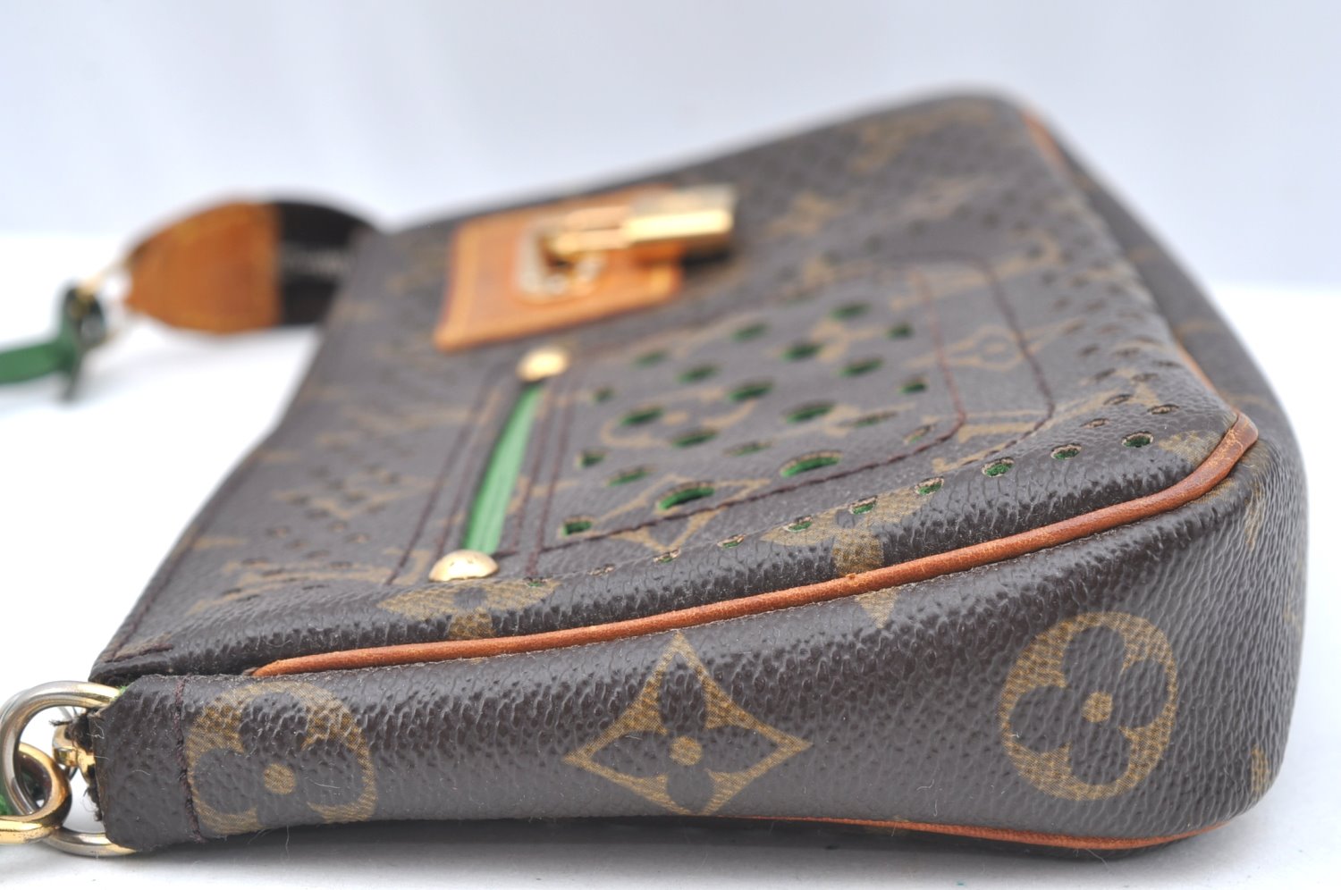 Auth Louis Vuitton Monogram Perforated Pochette Accessoires M95184 Pouch 5769I
