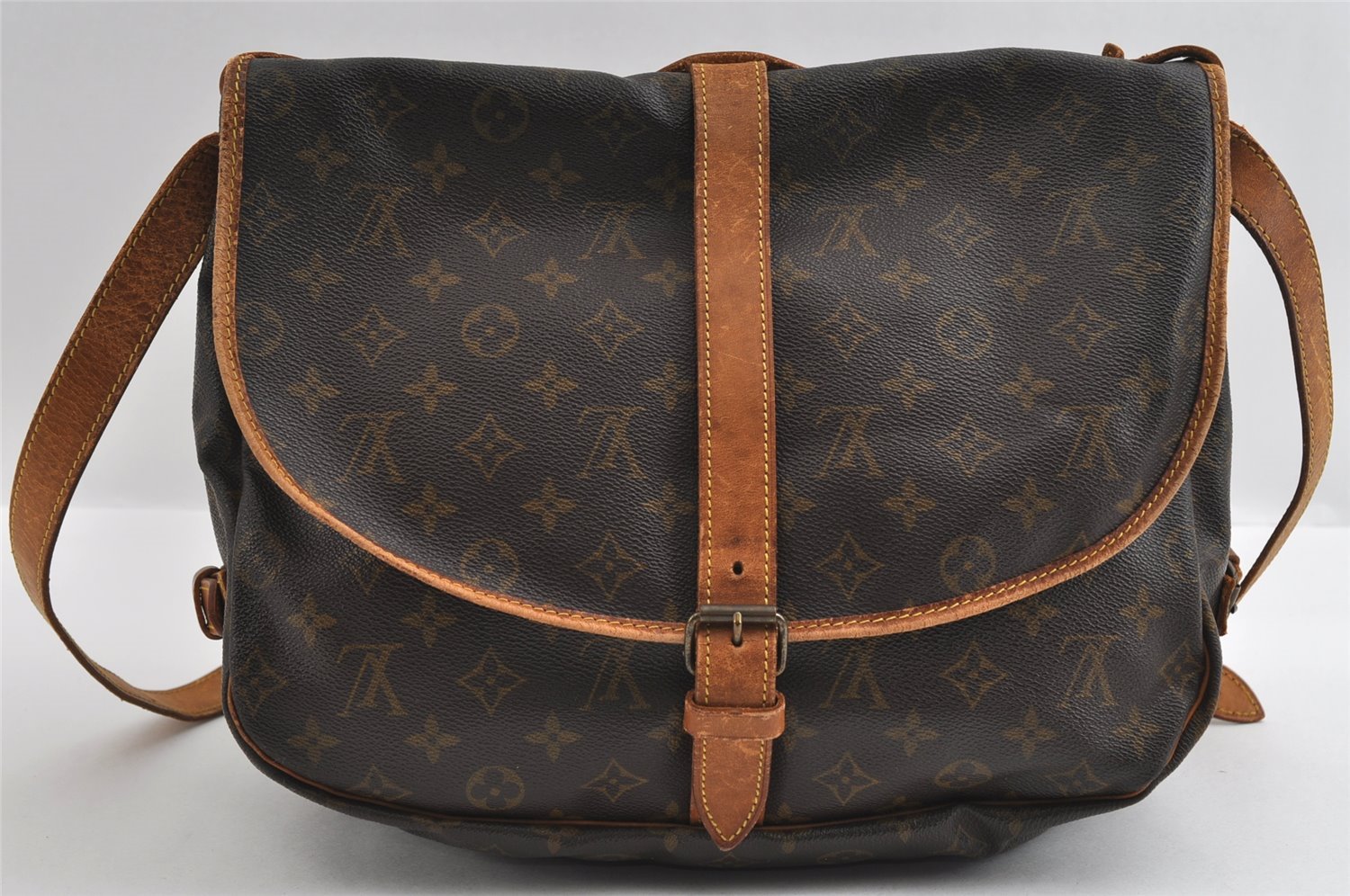 Authentic Louis Vuitton Monogram Saumur 35 Shoulder Cross Bag M42254 LV 5770I
