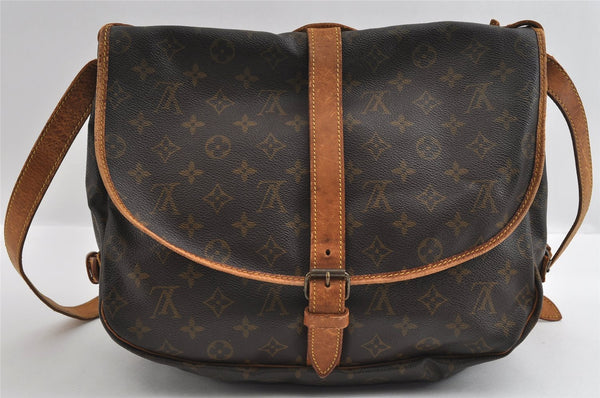 Authentic Louis Vuitton Monogram Saumur 35 Shoulder Cross Bag M42254 LV 5770I