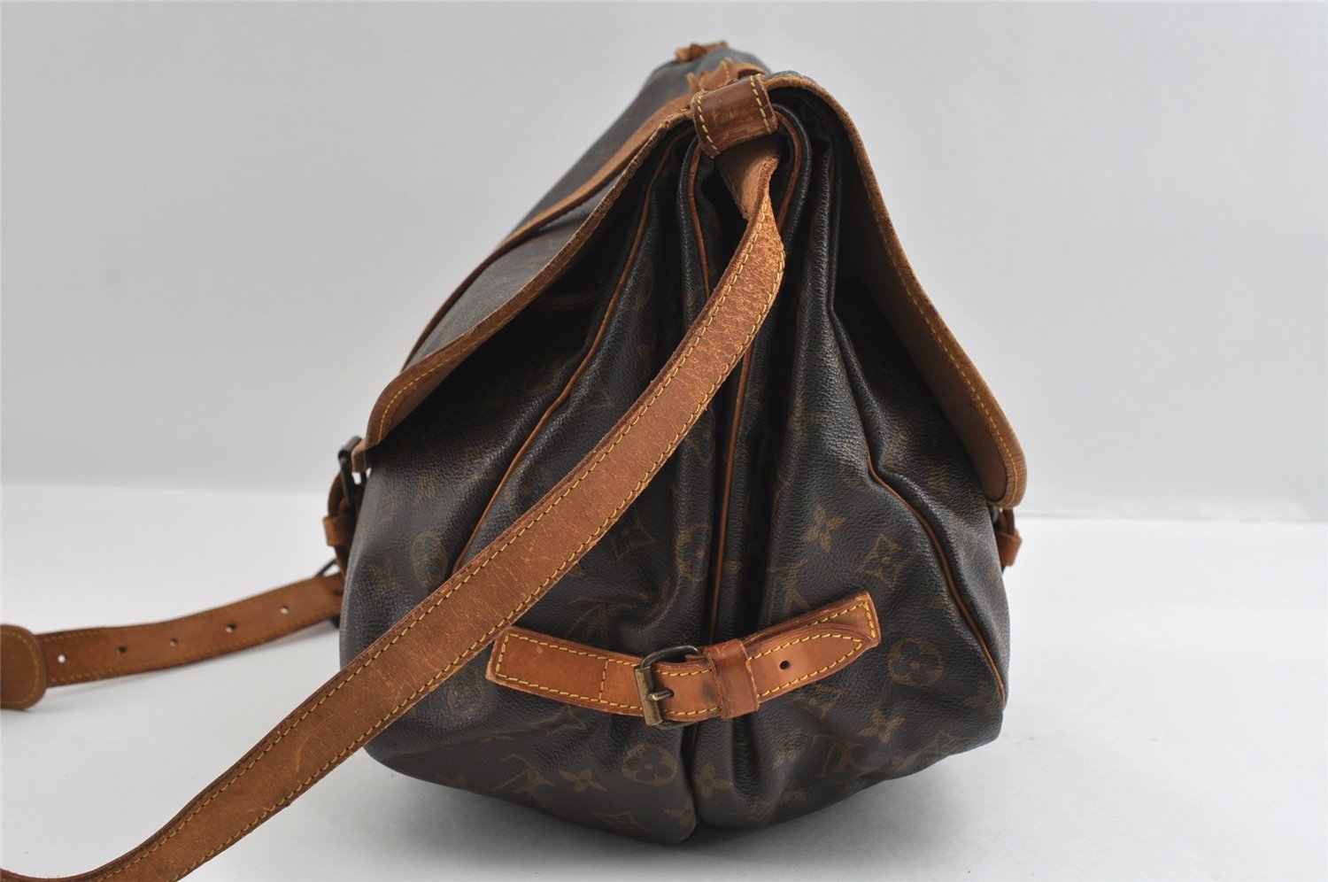 Authentic Louis Vuitton Monogram Saumur 35 Shoulder Cross Bag M42254 LV 5770I