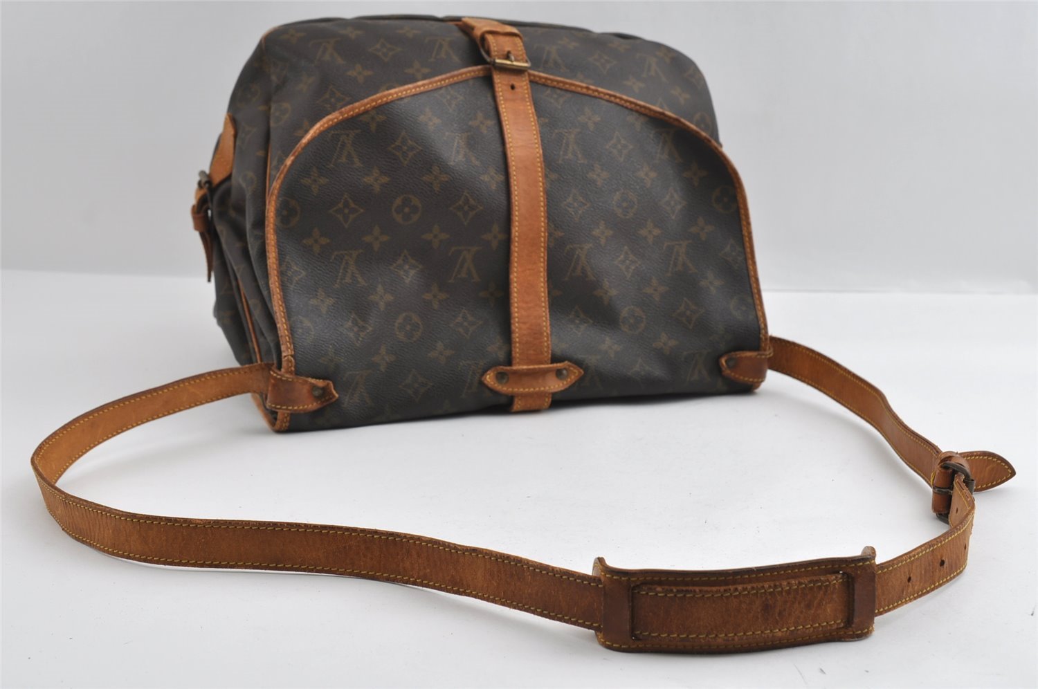 Authentic Louis Vuitton Monogram Saumur 35 Shoulder Cross Bag M42254 LV 5770I