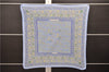 Authentic HERMES Pleats Scarf "CHASSE EN INDE" Silk Light Blue Box 5771C