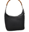 Authentic GUCCI Bamboo Shoulder Hand Bag Purse Nylon Leather Black 5772C