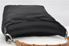 Authentic GUCCI Bamboo Shoulder Hand Bag Purse Nylon Leather Black 5772C