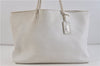 Authentic FENDI Selleria Shoulder Tote Bag Leather White 5773C