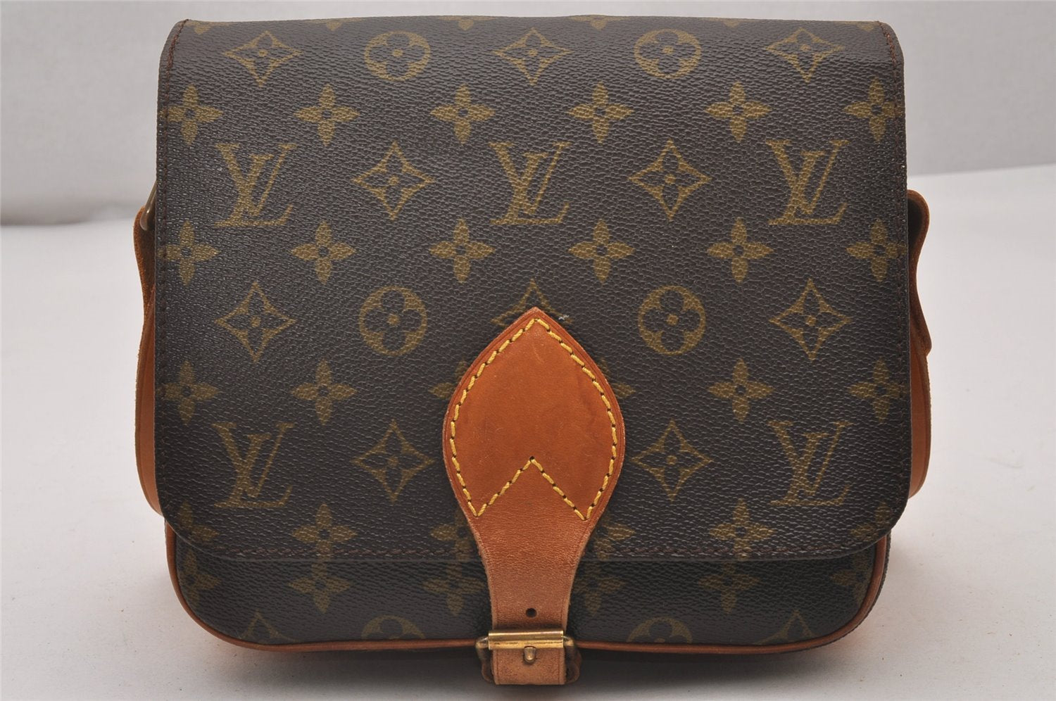 Authentic Louis Vuitton Monogram Cartouchiere MM M51253 Shoulder Cross Bag 5773I