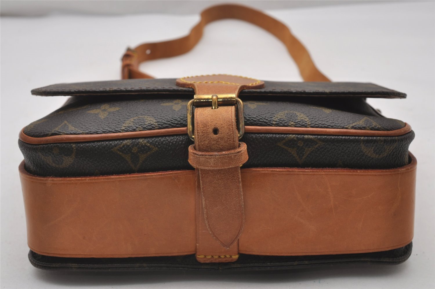 Authentic Louis Vuitton Monogram Cartouchiere MM M51253 Shoulder Cross Bag 5773I