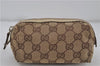 Authentic GUCCI Pouch Purse GG Canvas Leather 29596 Brown 5776D