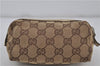 Authentic GUCCI Pouch Purse GG Canvas Leather 29596 Brown 5776D