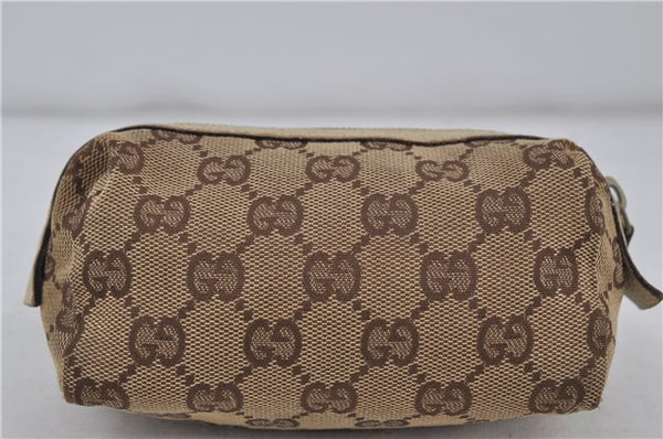 Authentic GUCCI Pouch Purse GG Canvas Leather 29596 Brown 5776D