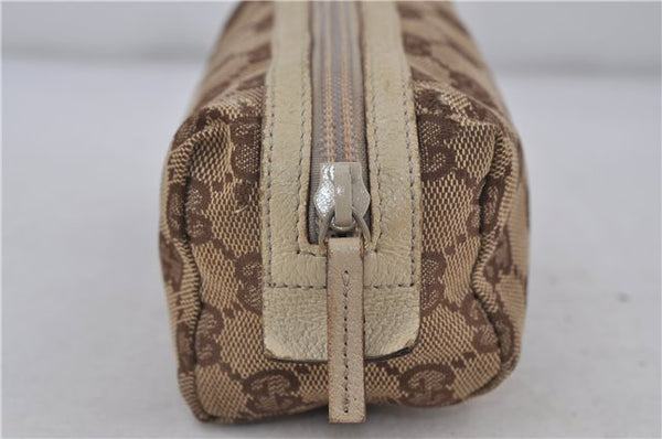 Authentic GUCCI Pouch Purse GG Canvas Leather 29596 Brown 5776D