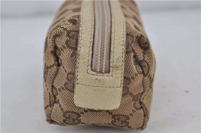 Authentic GUCCI Pouch Purse GG Canvas Leather 29596 Brown 5776D