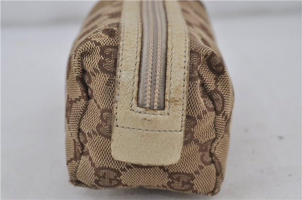 Authentic GUCCI Pouch Purse GG Canvas Leather 29596 Brown 5776D