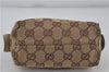 Authentic GUCCI Pouch Purse GG Canvas Leather 29596 Brown 5776D