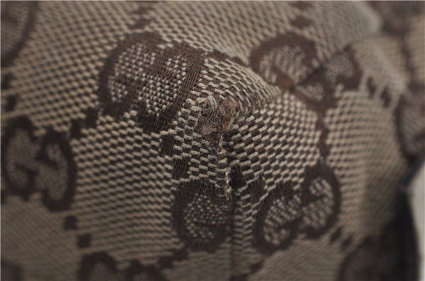 Authentic GUCCI Pouch Purse GG Canvas Leather 29596 Brown 5776D